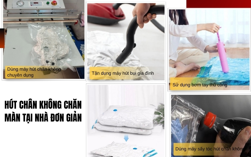 hút chân không chăn màn tại nhà đơn giản